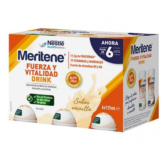 MERITENE FUERZA Y VITALIDAD DRINK PACK VAINILLA