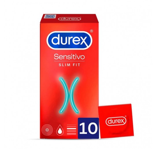 DUREX SENSITIVO SLIM FIT PRESERVATIVOS 10 UNIDAD