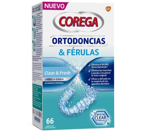 COREGA ORTODONCIAS & FERULAS 66 TABLETAS LIMPIAD