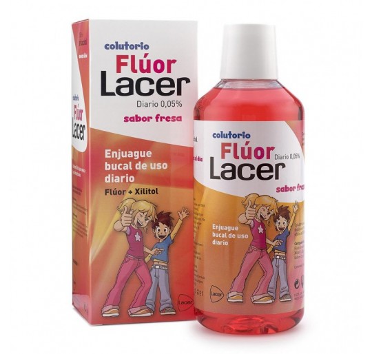 LACER COLUTORIO FLUOR DIARIO 0,05 % FRESA 500 ML