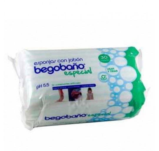 BEGOBAÑO ESPONJA ENJABONADA DESECHABLE 30 ESPONJ