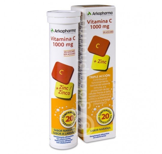 VITAMINA C 1000MG + ZINC  ARKOVITAL 20 COMPRIMID