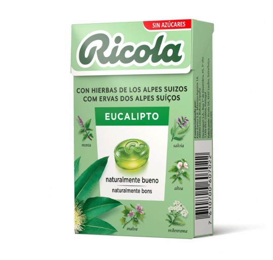 RICOLA  SIN AZUCAR EUCALIPTUS  PACK 50 G