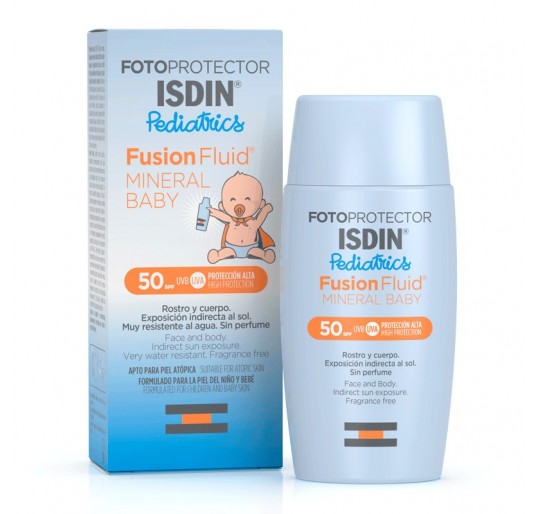 FOTOPROTECTOR ISDIN SPF-50+ FUSION FLUID MINERAL PEDIATRICS BABY 50 ML